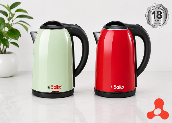 ẤM SIÊU TỐC 2 LỚP CAO CẤP SAIKO KT-2200S (T12)
