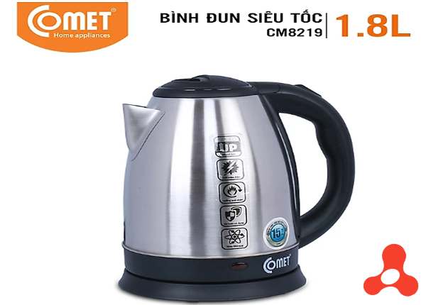 ẤM SIÊU TỐC INOX 1,8L COMET CM8219 (THÙNG 12 CÁI)