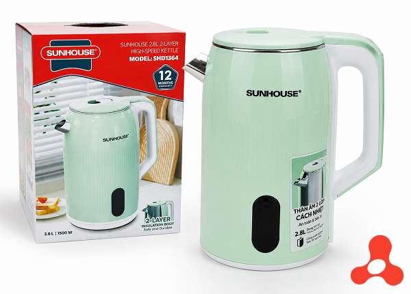ẤM SIÊU TỐC INOX 2 LỚP 2,8L SUNHOUSE SHD1364 (T12)