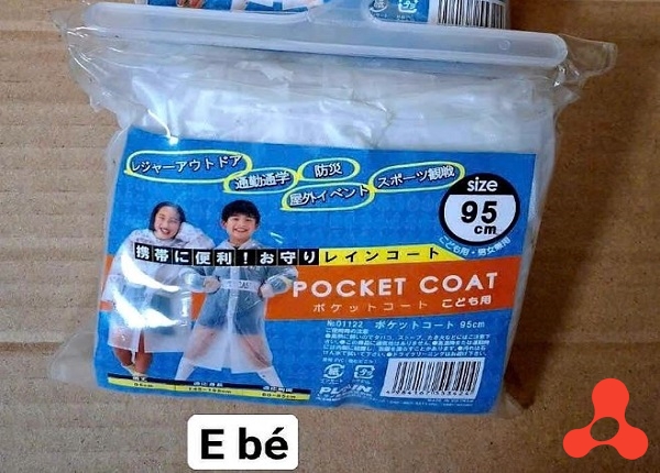 ÁO MƯA POCKET NHẬT BẢN TRONG SUỐT CHO BÉ