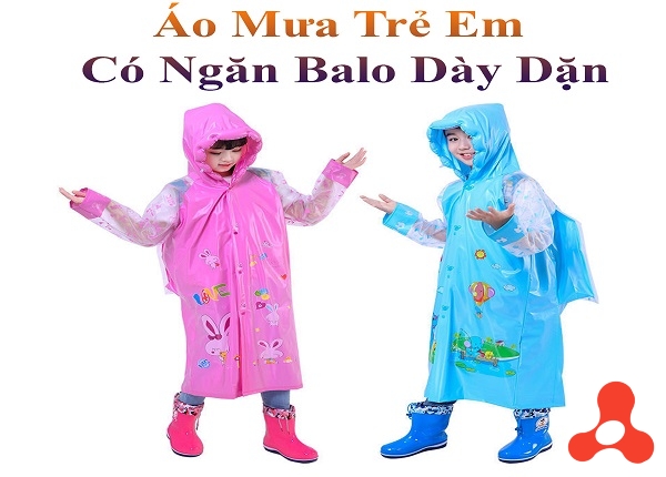 ÁO MƯA TRẺ EM CÓ NGĂN ĐỂ BALO