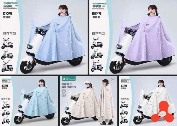 ÁO MƯA TRONG SUỐT ĐI XE MÁY CHE PHỦ TOÀN THÂN CÓ KÍNH CHE