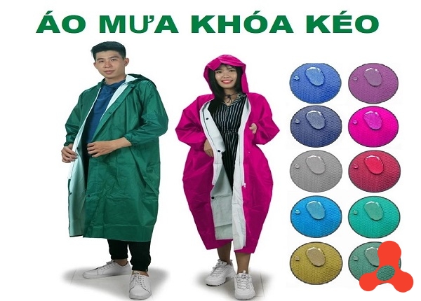 ÁO MƯA VẢI DÙ DÂY KÉO NHIỀU MÀU CHO NAM NỮ