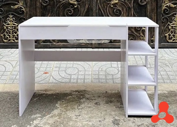 BÀN LÀM VIỆC, BÀN HỌC MÀU TRẮNG KÈM KỆ SÁCH 3 TẦNG (100x70x40cm)