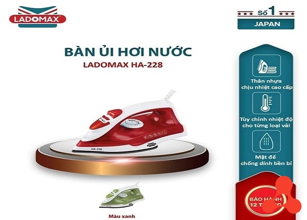 BÀN ỦI HƠI NƯỚC LADOMAX HA- 228