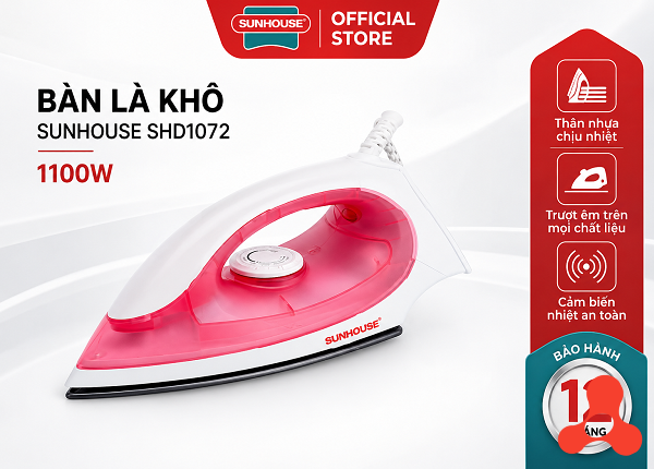 BÀN ỦI KHÔ SUNHOUSE SHD1072 (T12)