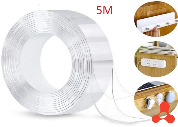 BĂNG KEO 2 MẶT TRONG SUỐT 5M X 3CM
