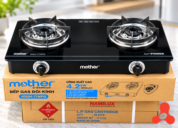 BẾP GAS ĐÔI KÍNH CƯỜNG LỰC NAMILUX MOTHER DGH-71NPG