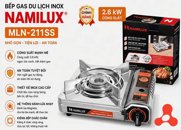 BẾP GAS DU LỊCH INOX NAMILUX MLN-211SS (T10)