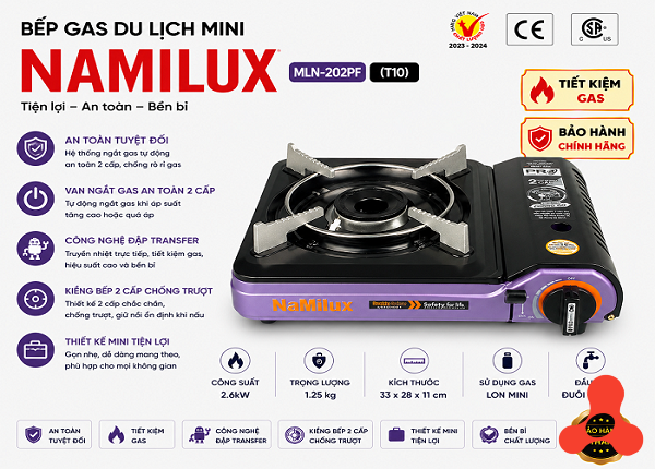 BẾP GAS DU LỊCH MINI NAMILUX MLN-202PF (T10)