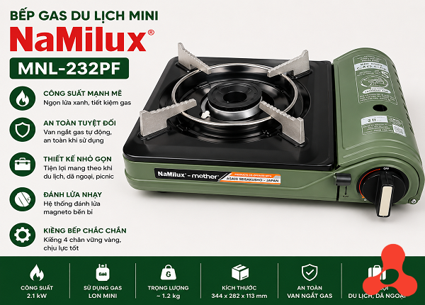 BẾP GAS DU LỊCH MINI NAMILUX MNL-232PF (T10)