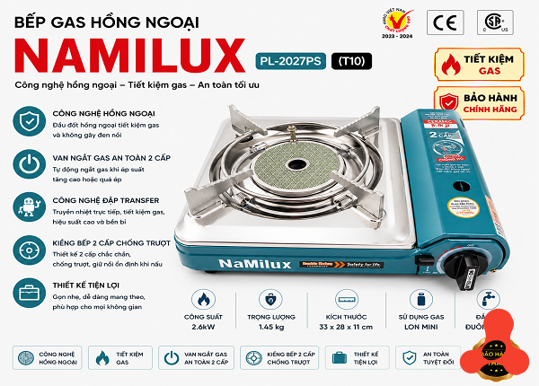 BẾP GAS HỒNG NGOẠI NAMILUX PL-2027PS (T10)