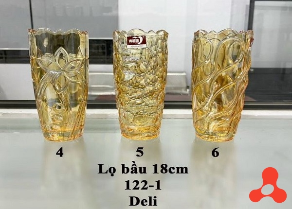 BÌNH CẮM HOA MIỆNG BÈO 18CM DELI VÀNG HP122- 1HA