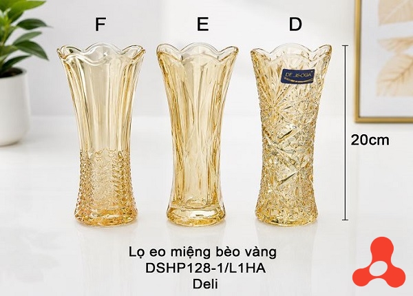 BÌNH CẮM HOA MIỆNG BÈO 20cm DELI VÀNG DSHP128-L1HA (T24)