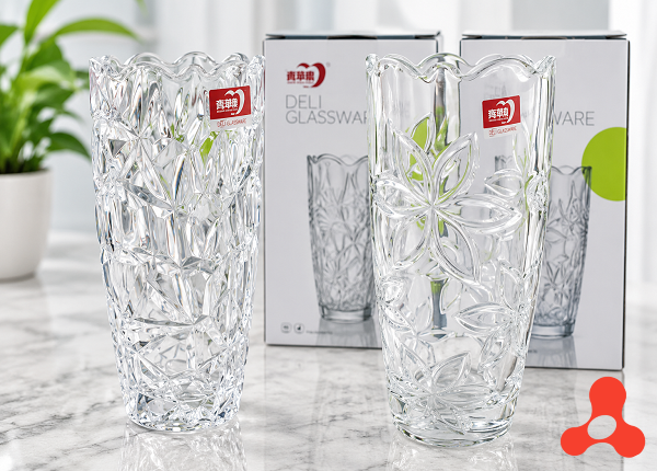 BÌNH CẮM HOA THUỶ TINH MIỆNG BÈO 24cm DELI DSHP122-2 (T12)