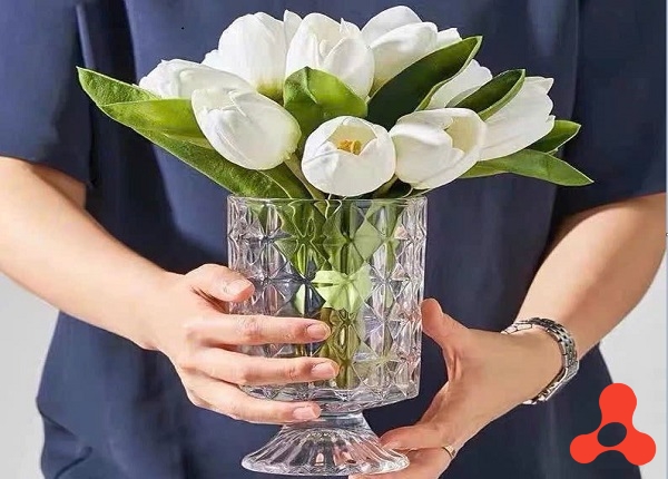 BÌNH CẮM HOA THỦY TINH 19CM DECOR CHÂU ÂU