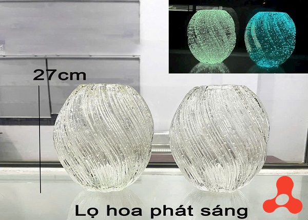 BÌNH CẮM HOA THỦY TINH PHÁT SÁNG 27CM