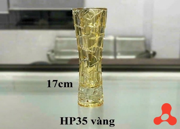 BÌNH CẮM HOA THUỶ TINH VÀNG 17CM HP35