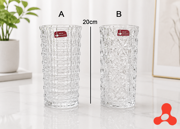 BÌNH CẮM HOA TRÒN 20CM RED CHERRY FP066 (T24)