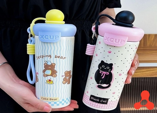BÌNH GIỮ NHIỆT INOX 600ML NẮP TRÒN X CUP