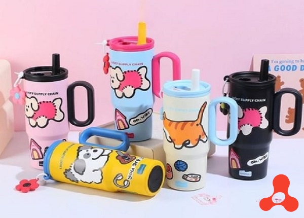 BÌNH GIỮ NHIỆT INOX 720ML QUAI CẦM KÈM ỐNG HÚT