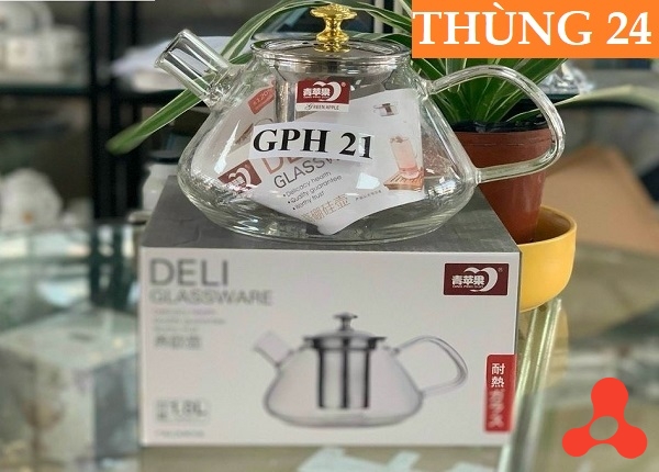 BÌNH LỌC TRÀ THỦY TINH CHỊU NHIỆT DELI 1L