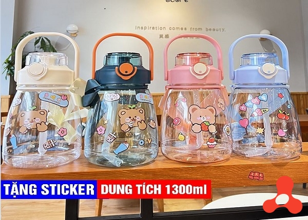 BÌNH NƯỚC SPORTS CUP 1300ML TẶNG STICKER DÁN