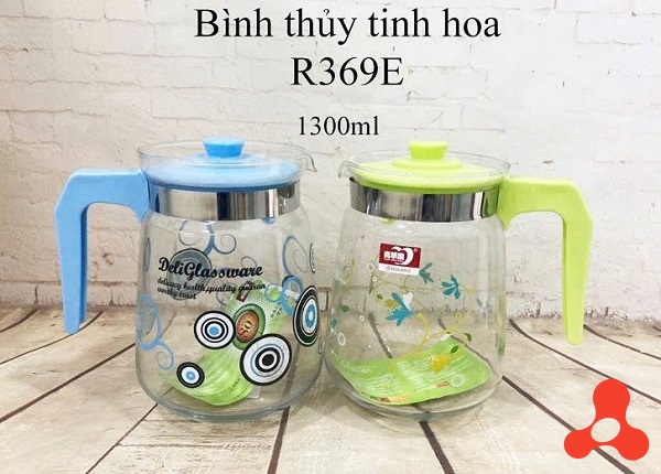 BÌNH THỦY TINH HỌA TIẾT HOA 1300ML R369E