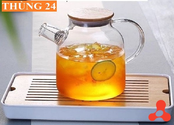 BÌNH THỦY TINH 1,8L NẮP GỖ MIỆNG LÒ XO (THÙNG 24)