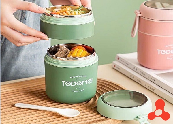 BÌNH Ủ CHÁO GIỮ NHIỆT 2 TẦNG TEDEMEI 710ML 