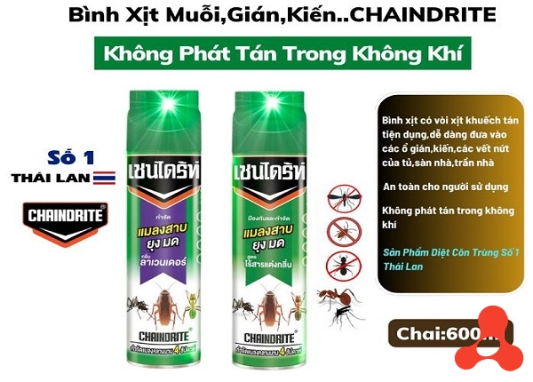 BÌNH XỊT CÔN TRÙNG CHAINDRITE 600ML THÁI LAN (T24)