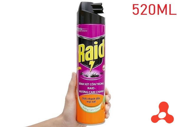 BÌNH XỊT CÔN TRÙNG RAID 520ML HƯƠNG CAM CHANH