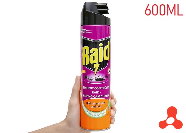 BÌNH XỊT CÔN TRÙNG RAID 600ML HƯƠNG CAM CHANH