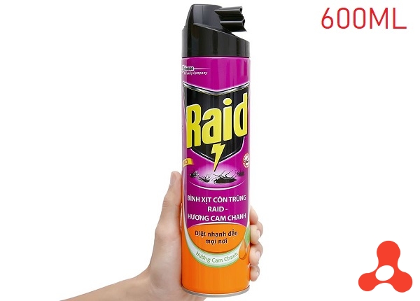 BÌNH XỊT CÔN TRÙNG RAID 600ML HƯƠNG CAM CHANH