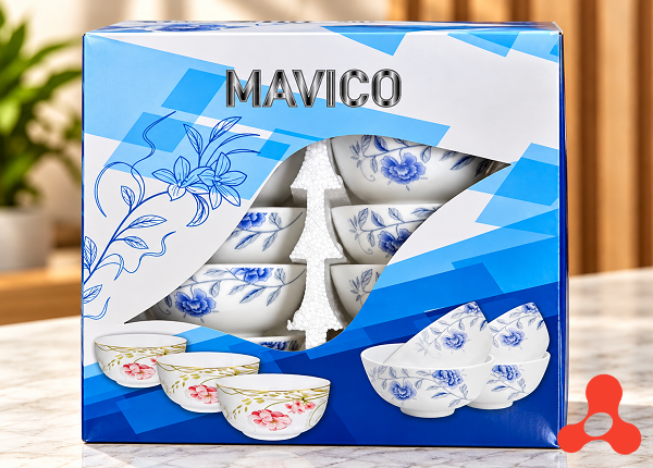 BỘ 10 CHÉN SỨ HỌA TIẾT QUÀ TẶNG FULL BOX (T12)