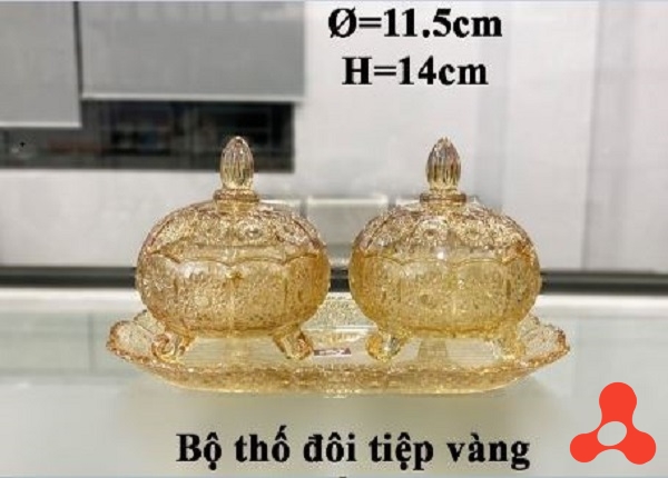 BỘ 2 HỦ MỨT TẾT KÈM KHAY DELI VÀNG 1074AL3HA