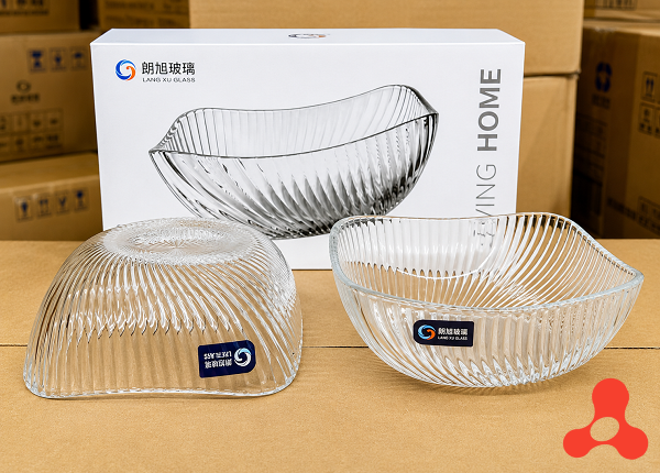 BỘ 2 TÔ THUỶ TINH VUÔNG KẺ SỌC CAO CẤP 16cm (T24)
