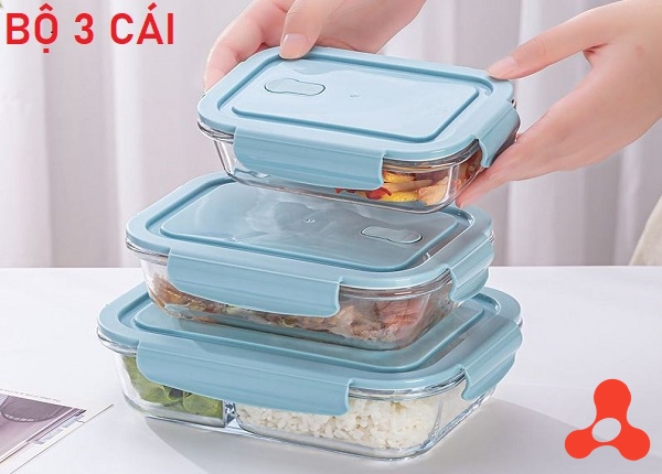 BỘ 3 HỘP THỦY TINH CHỮ NHẬT BX1001,BX1002,BX1003
