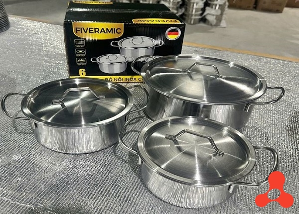 BỘ 3 NỒI FIVERAMIC INOX CÓ QUAI CAO CẤP