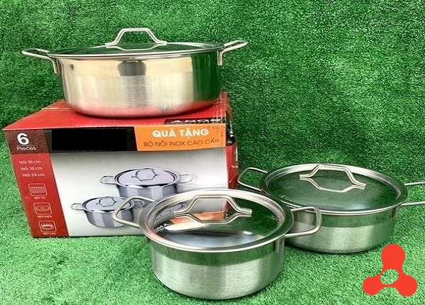 BỘ 3 NỒI INOX CAO CẤP HỘP ĐỎ