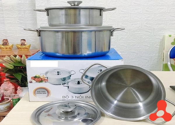 BỘ 3 NỒI INOX CAO CẤP HỘP XANH
