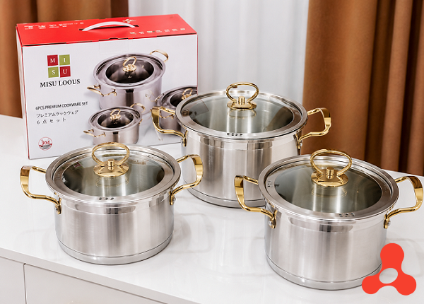 BỘ 3 NỒI MISU LOUIS INOX 304 CAO CẤP