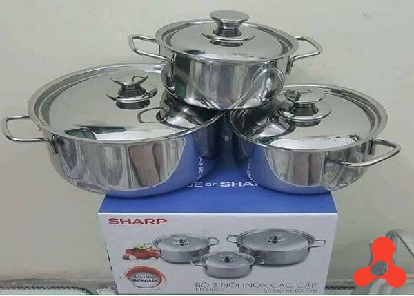 BỘ 3 NỒI SHARP INOX CAO CẤP