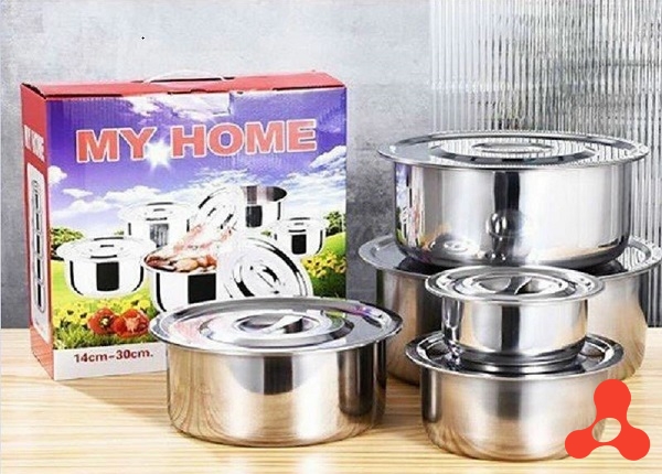 BỘ 5 NỒI INOX CÓ NẮP MY HOME