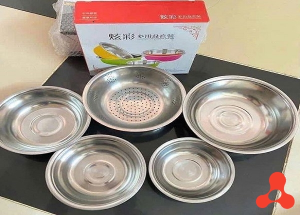 BỘ 5 THAU RỔ INOX NHÀ BẾP