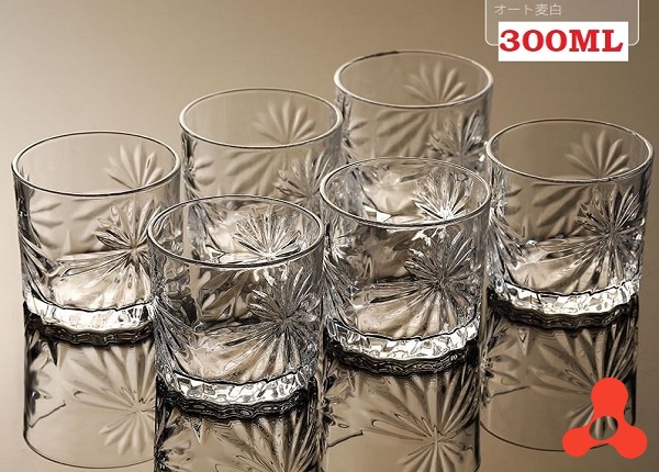 BỘ 6 LY THỦY TINH 300ML HỌA TIẾT LXZS3002