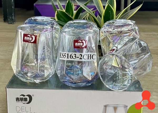 BỘ 6 LY THỦY TINH 310ML XANH XÁM JS5163- 2B