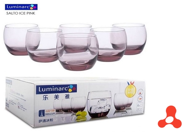 BỘ 6 LY THỦY TINH 320ML LUMINARC SAITO ICE PINK J5386