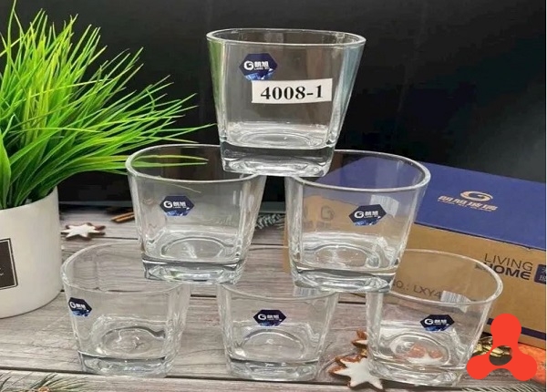 BỘ 6 LY THỦY TINH 4 CẠNH 250ML LXY4008- 1