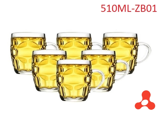 BỘ 6 LY THỦY TINH 510ML CÓ QUAI ZB01- 300